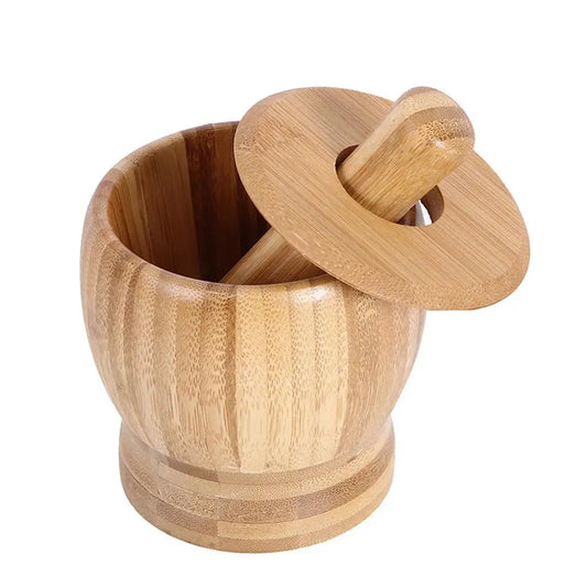 Multifunction Garlic Press Wood Mortar And Pestle Set Manual Ginger Spices Mortar Pestle Set Grinding Bowl Grinder Kitchen Tool