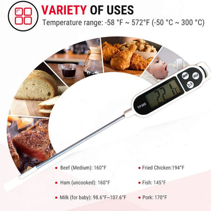 Digital Meat Thermometer Barbecue Grill Food Thermometer for Milk Water Smoker BBQ Accessories Probe Kitchen Cooking Thermometer