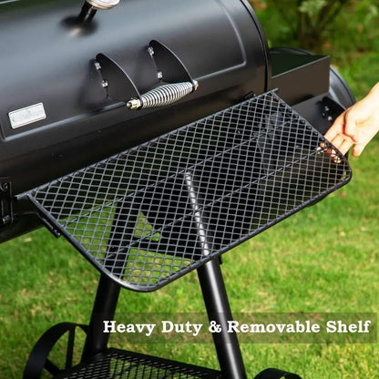 Heavy-Duty Charcoal Smoker Grills Extra Large Outdoor BBQ Gill with Offset Smoker, 941 SQ.IN. Cooking Area with Warming Tray