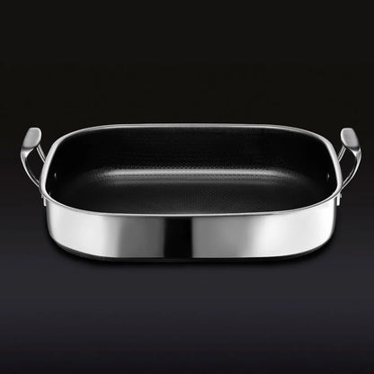 HexClad Hybrid Nonstick Roasting Pan with Rack, Dishwasher and Oven Friendly, Compatible with All Cooktops