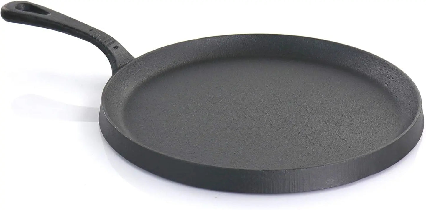 MegaChef Assorted Pre-Seasoned OVEN SAFE, Cast Iron Cookware Set, 5 Piece, Black