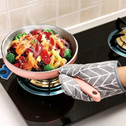 Oven Mitts and Potholders BBQ Gloves-Oven Mitts and Pot Holders Cooking Gloves for Cooking Baking Grilling (4-Piece Set,Grey)