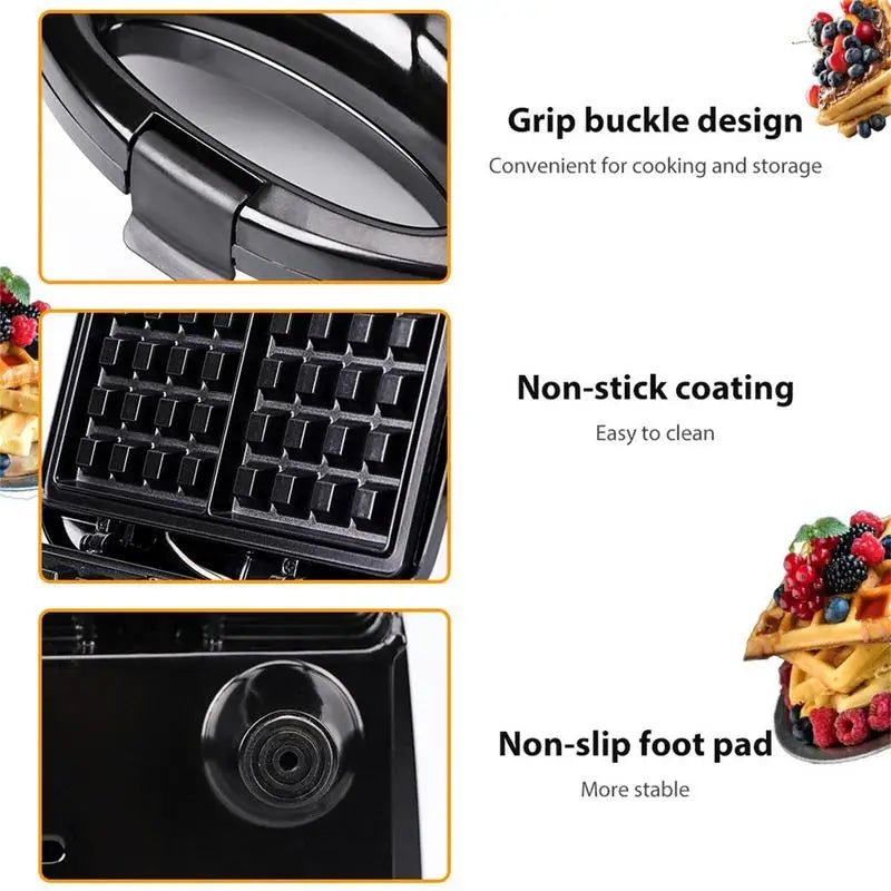 Electric 110v Waffle Maker 3 In 1 Grill Sandwich Cake Plate Cooking Kitchen Appliances Toaster Breakfast Heating Steak Machine