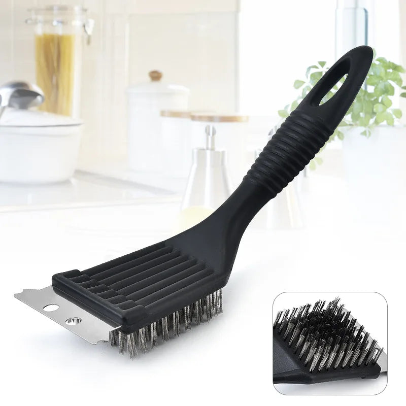 For Barbecue Grill Brush Steel Wire Bristles BBQ Cleaning Brushes Durable Cooking Tool Outdoor Home BBQ Gas Kit Accessories