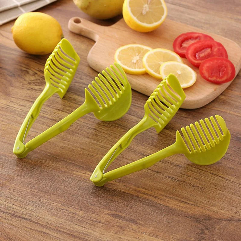 1PCS Green Kitchen Handheld Orange Lemon Slicer Tomato Cutting Clip Fruit Slicer Onion Slicer KitchenItem Cutter Accessorie