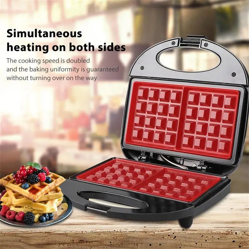 Electric 110v Waffle Maker 3 In 1 Grill Sandwich Cake Plate Cooking Kitchen Appliances Toaster Breakfast Heating Steak Machine