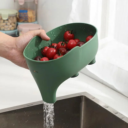 Kitchen Sink Drain Strainer Basket Leftover Garbage Filter Elephant Shape Hanging Vegetable Baskets Washing Drainer Storage Rack