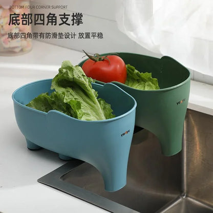 Kitchen Sink Drain Strainer Basket Leftover Garbage Filter Elephant Shape Hanging Vegetable Baskets Washing Drainer Storage Rack