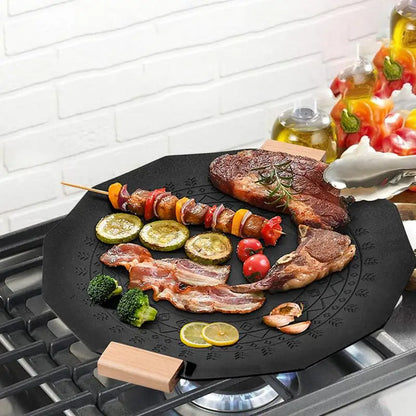 Grill Pan Non Stick Nonstick Grill Press Cookware Stove Top Griddle For Open Fire Camping Smokeless Barbecue Tray For Pork Ramen