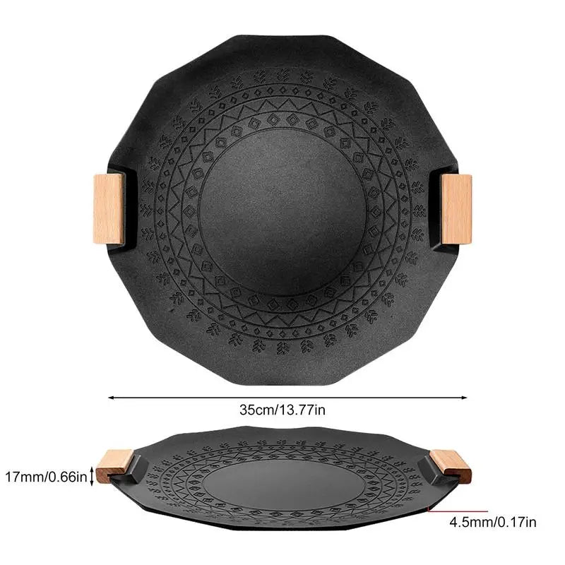 Grill Pan Non Stick Nonstick Grill Press Cookware Stove Top Griddle For Open Fire Camping Smokeless Barbecue Tray For Pork Ramen