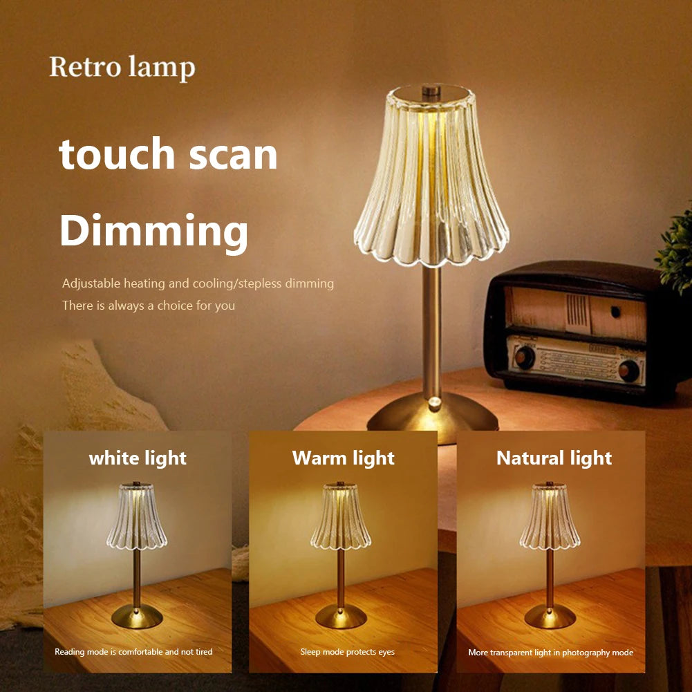 Acrylic Desktop Decor Light Rechargeable Touch Control Decorative Night Lights Dimmable Cordless for Home Furnishing Decoration