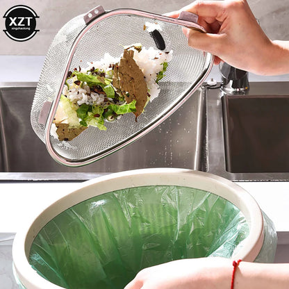 Stainless Steel Kitchen Sink Drain Basket Triangle Food Vegetables Peel Egg Filter Storage Organizer Kitchen Shelf Rack Drainier