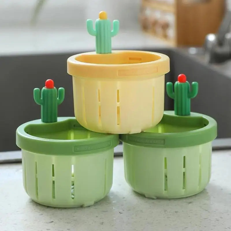 Cactus Kitchen Sink Drain Strainer,Press Automatic Dumping Basket,Multi-functional Home Use Cactus Sink Draining Basket Filter