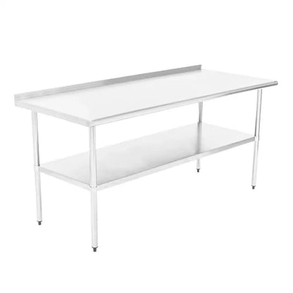 Stainless Steel NSF Certified Prep Work Table Restaurant Kitchen 72" x 30" Commercial Heavy-Duty User-Friendly Design 18-Gauge