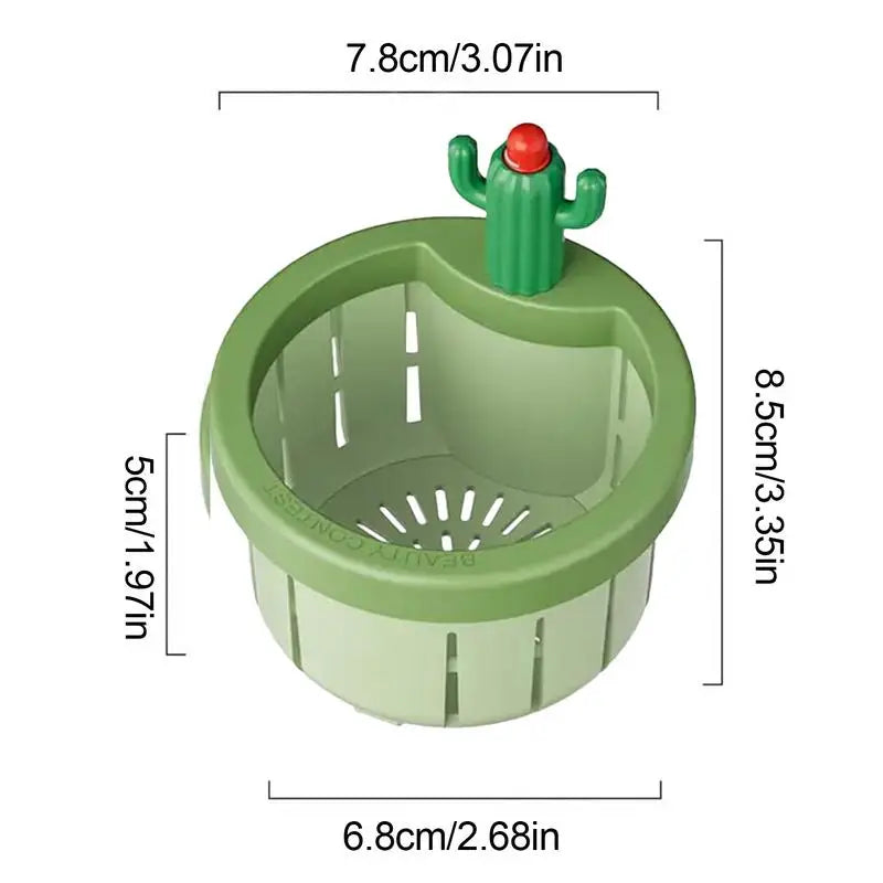 Sink Drain Basket Cartoon Cactus Design Kitchen Sink Strainer Food Catcher Easy Cleaning Clog-Free Kitchen Sink Drain Stopper