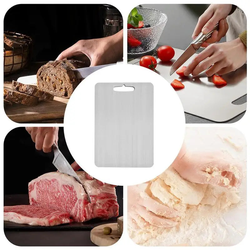 Double Thick Titanium Cutting Board for Home Kitchen Cooking Outdoor Camping Hiking Backpacking Double-Sided Kitchen Gadgets