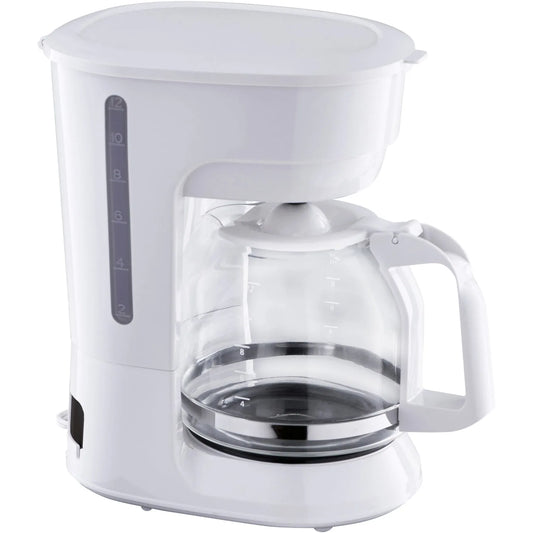 12 Cup Drip Coffee Maker New with Removable Filter Basket White