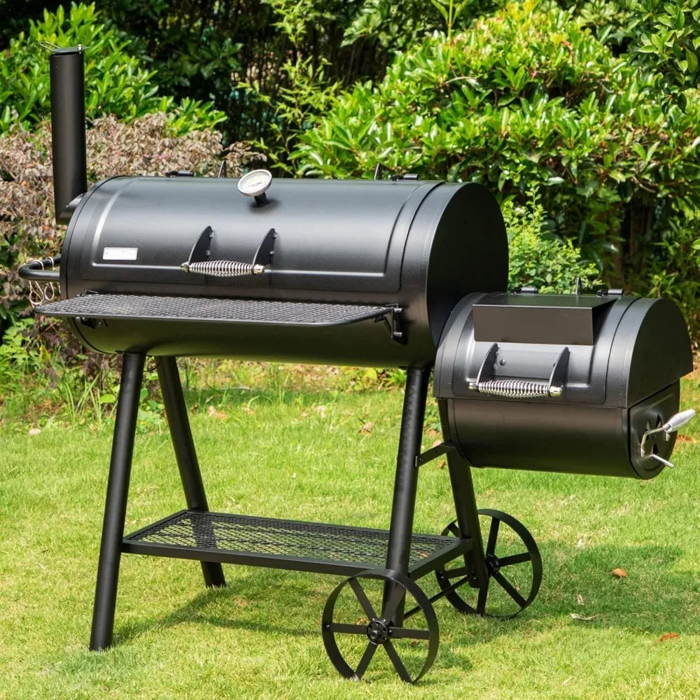 Heavy-Duty Charcoal Smoker Grills Extra Large Outdoor BBQ Gill with Offset Smoker, 941 SQ.IN. Cooking Area with Warming Tray