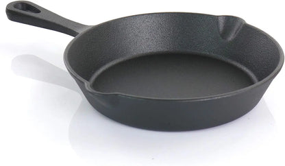 MegaChef Assorted Pre-Seasoned OVEN SAFE, Cast Iron Cookware Set, 5 Piece, Black