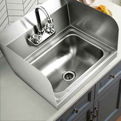 Stainless Steel Sink NSF Wall Mount Hand Washing Sink Side Splash United States