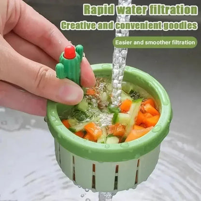 2024 New Upgraded Cactus Sink Strainer Leftover food waste filtering and draining basket Kitchen Sink Filter Strainer Tool